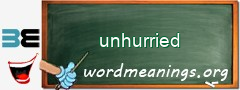 WordMeaning blackboard for unhurried